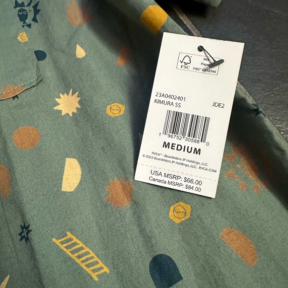 RVCA MENS BUTTON DOWN SHIRT - Picture 2 of 4